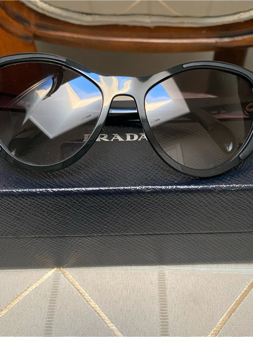 Prada Oversized Black Cat-Eye Sunglasses - Picture 2 of 9
